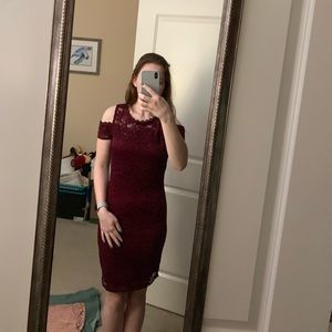 Maroon lace dress